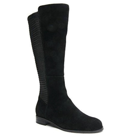 Suede Wide Calf Water Resistant Knee High Boots - Picture 4 of 4